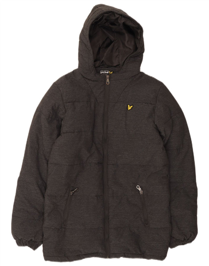 Утепленная куртка Lyle & Scott для мальчиков с капюшоном, 14–15 лет, серый нейлон
