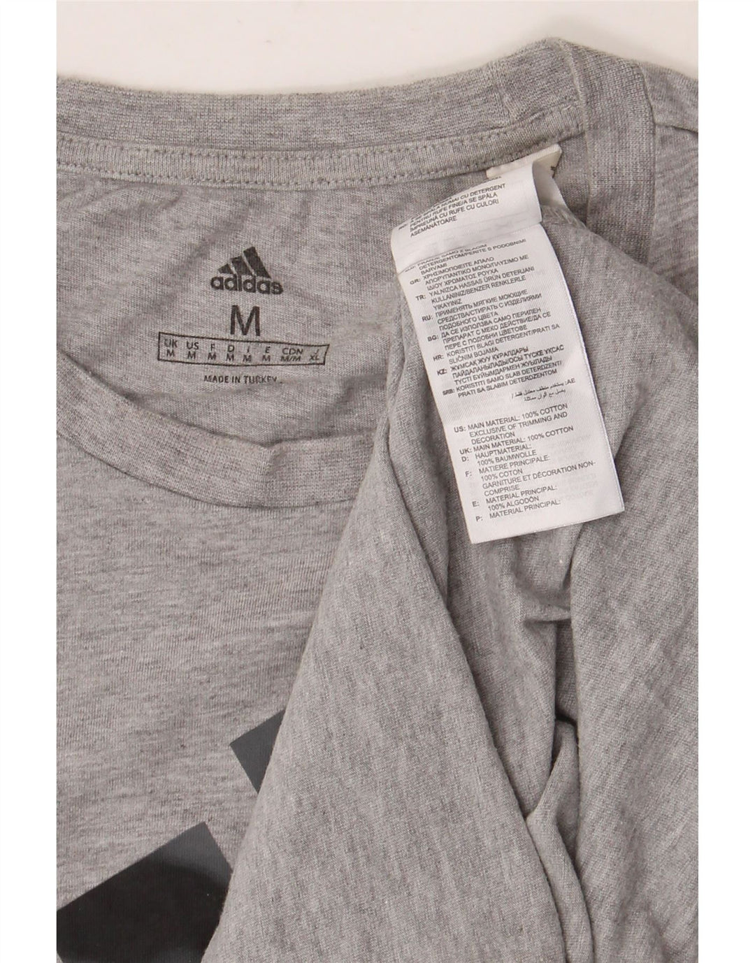 Мужская футболка ADIDAS с рисунком, хлопковый топ среднего серого цвета с крапинками