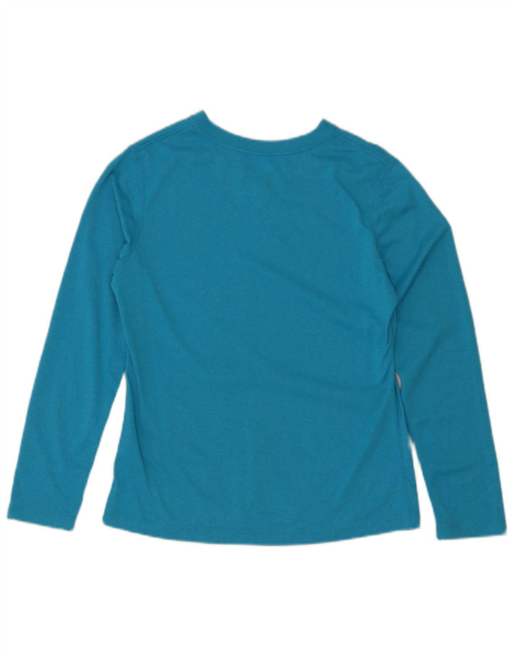 Топ Nike Dri Fit для девочек с длинными рукавами, 11–12 лет, большой синий полиэстер