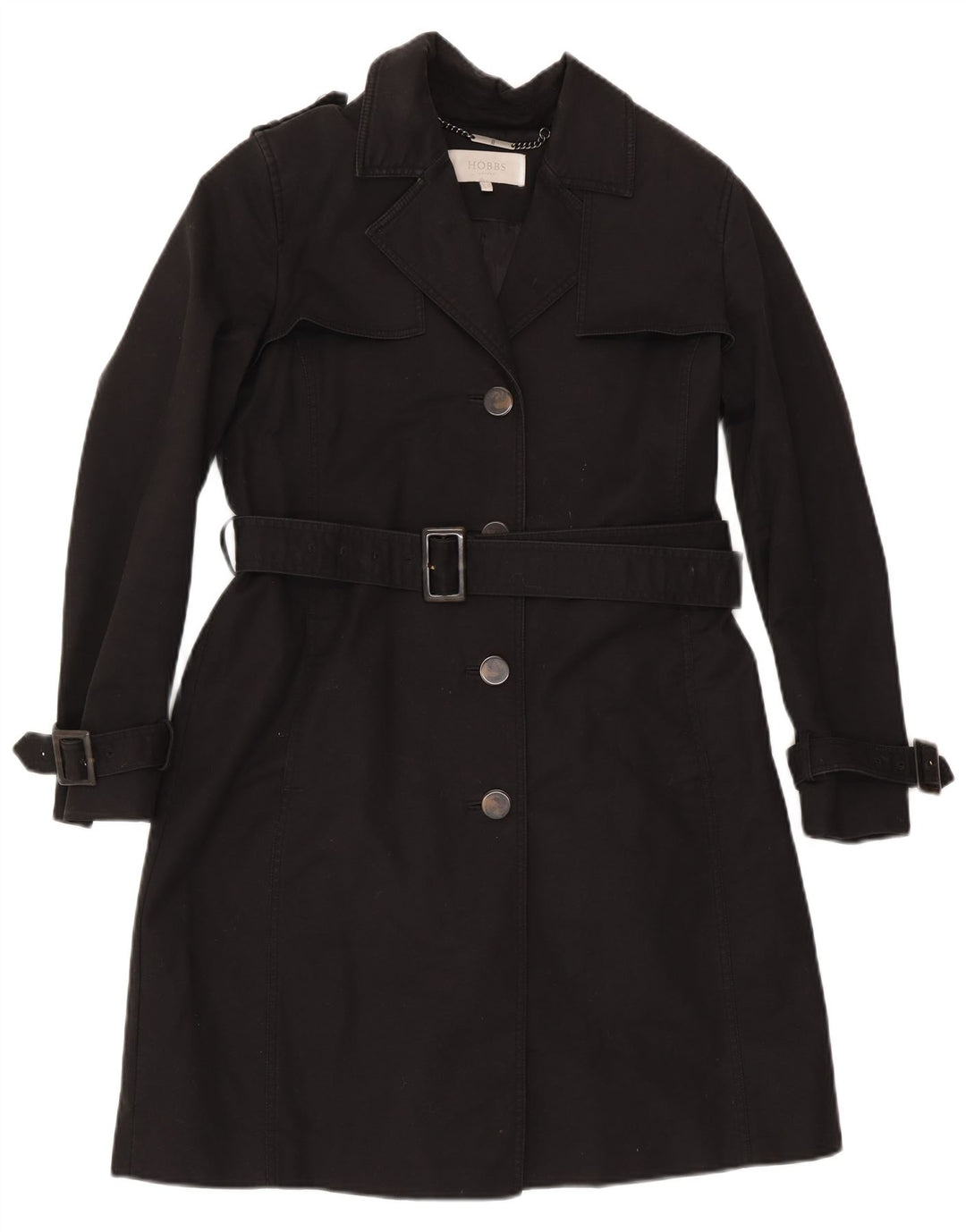Женский тренч Hobbs UK 12, средний черный, хлопок