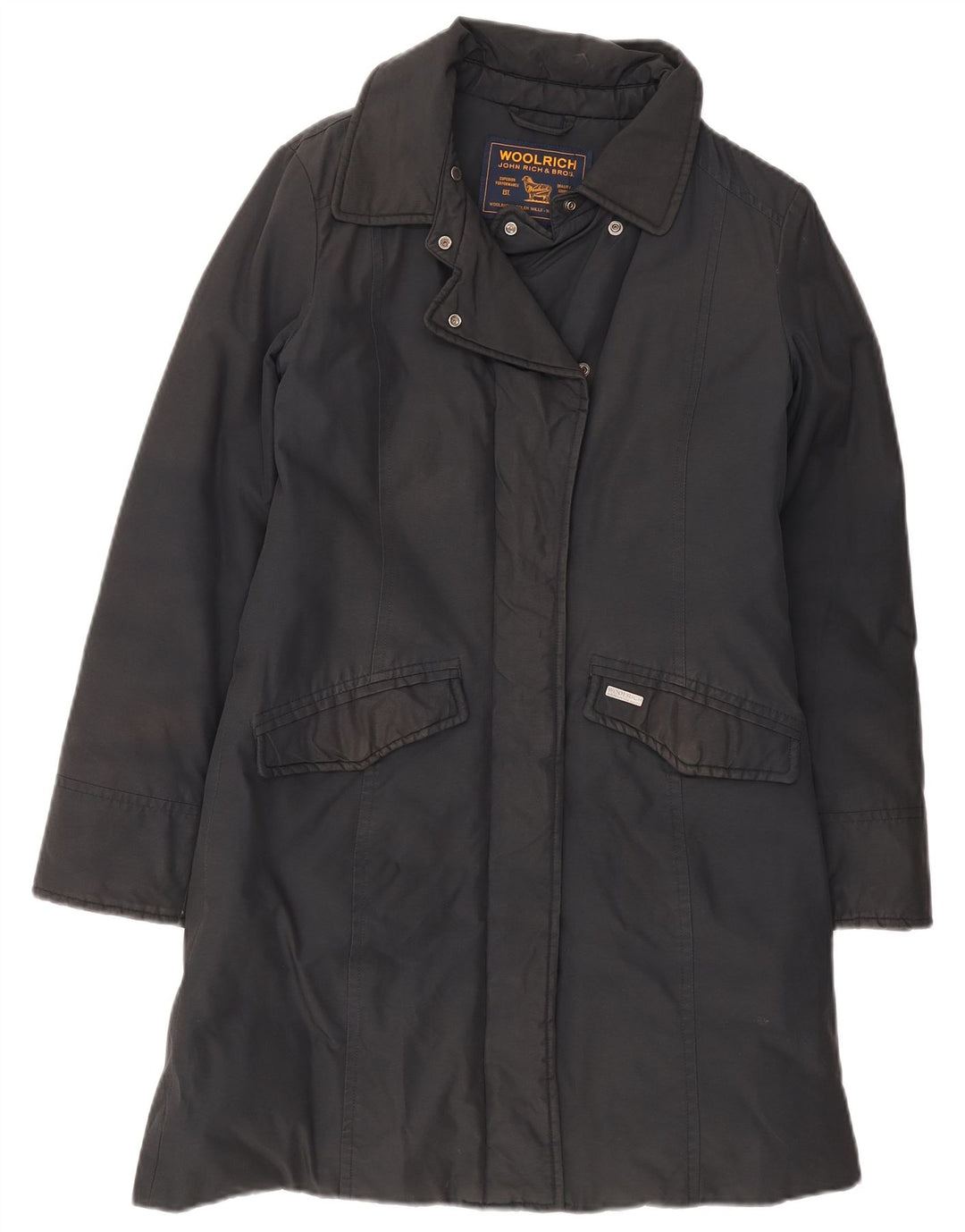 Женское стеганое пальто Woolrich UK 10, маленькое черное хлопковое пальто