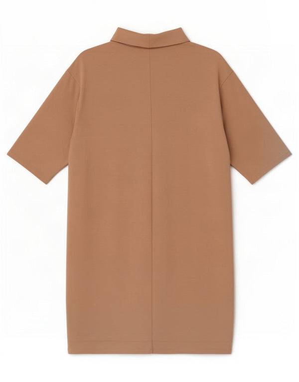 Женское платье прямого кроя Zara UK 16, большой размер, бежевый хлопок