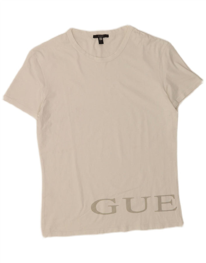 Мужская футболка Guess с рисунком, большой белый хлопок