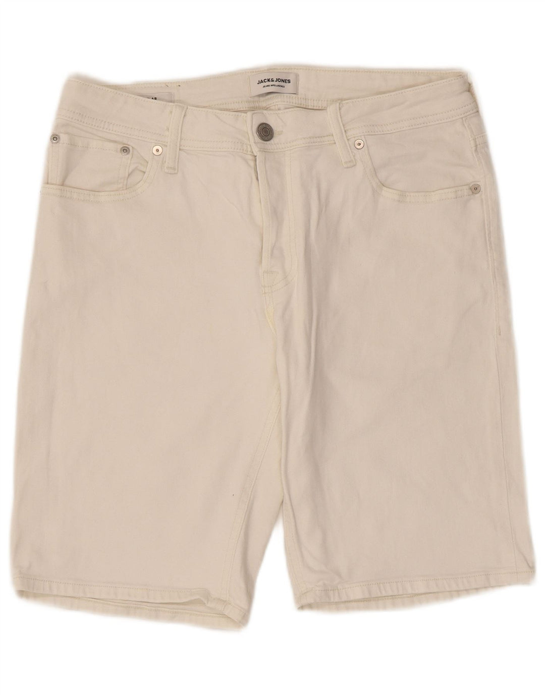 JACK & JONES Мужские джинсовые шорты стандартного кроя среднего размера W32, белый хлопок