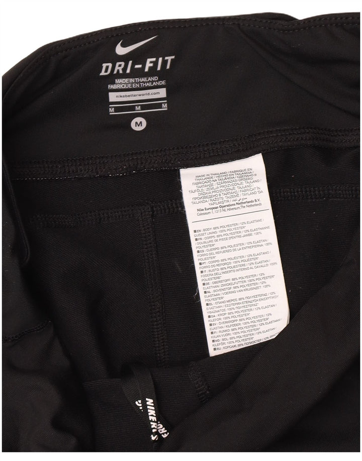Женские леггинсы Nike Dri Fit UK 12, средний черный полиэстер