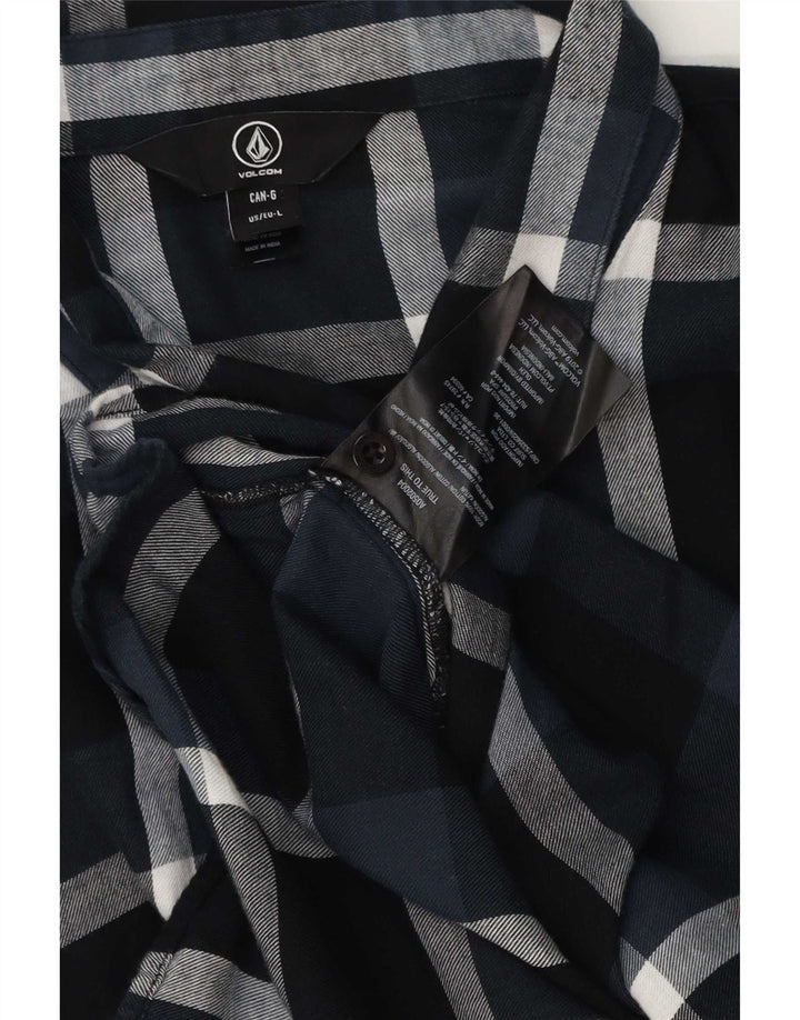 Мужская фланелевая рубашка Volcom, большая темно-синяя клетка, хлопок