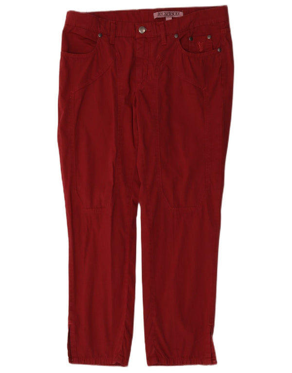 Jeckerson Женские прямые укороченные брюки W30 L25 красные хлопковые