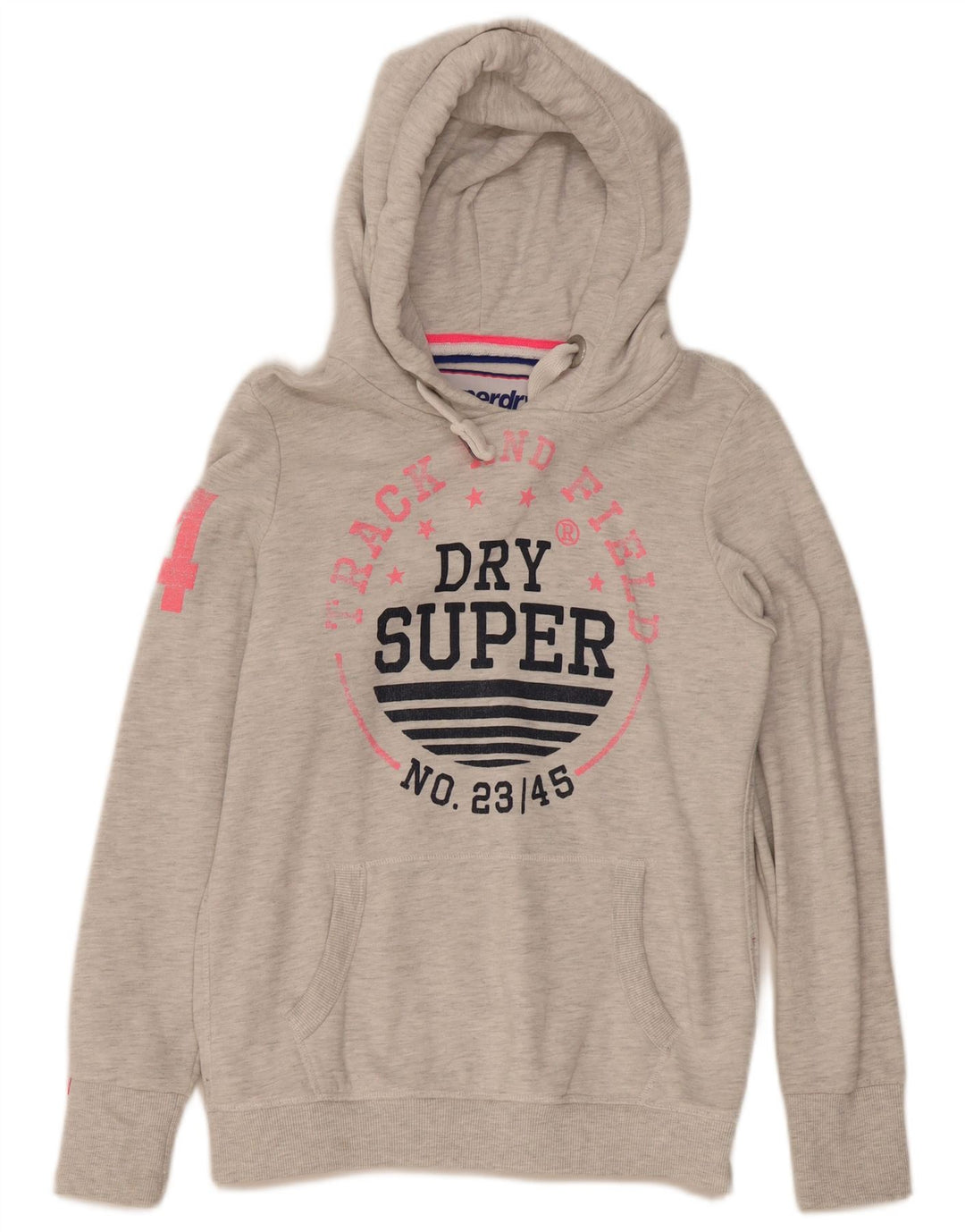Мужской джемпер с капюшоном Superdry с рисунком, средний серый, хлопок