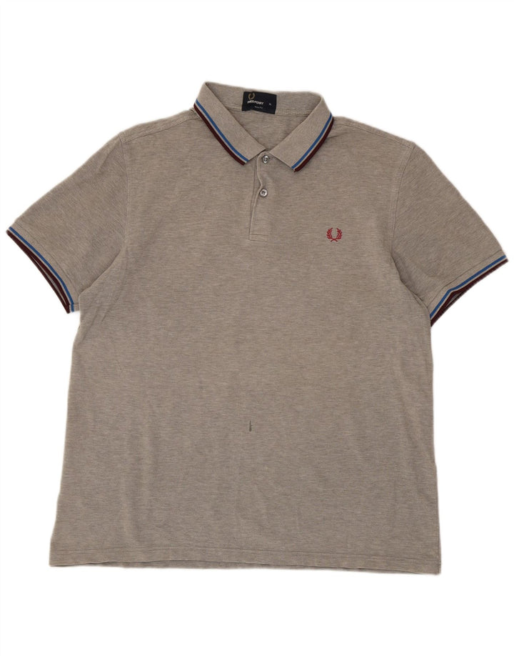 Мужская рубашка-поло приталенного кроя Fred Perry XL, серый хлопок