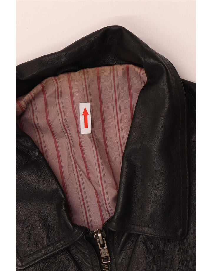 Винтажная мужская кожаная куртка UK 42 XL, черная кожа