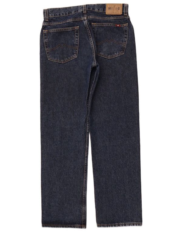 MUSTANG Mens Wisconsin Straight Jeans W32 L30 Navy Blue Cotton