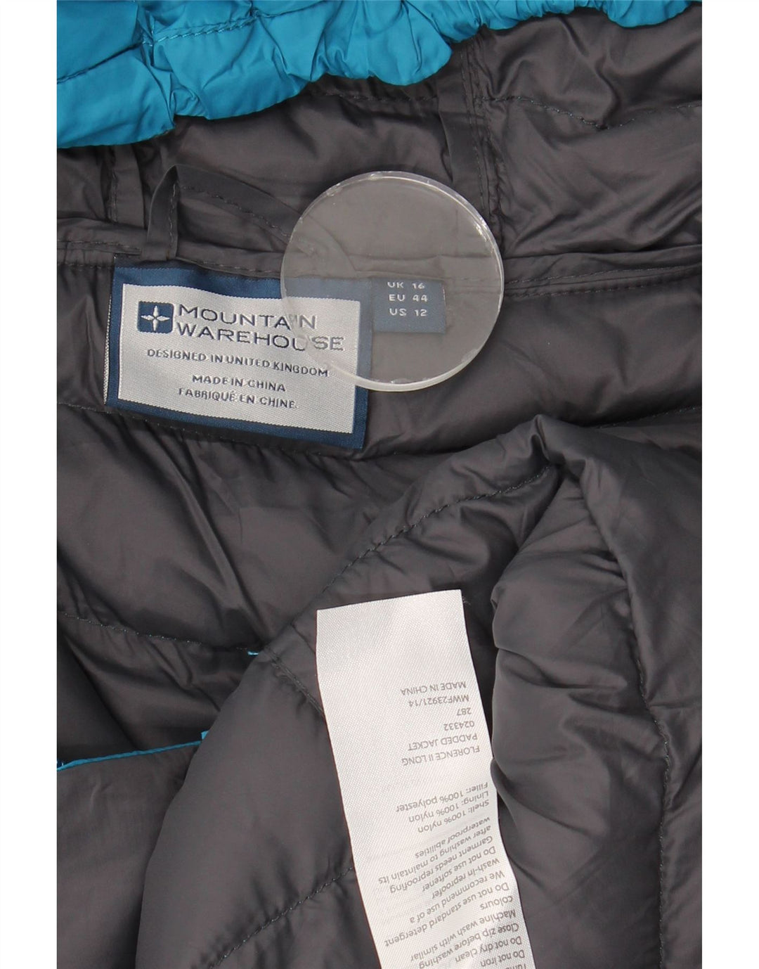 Женское длинное стеганое пальто Mountain Warehouse UK 16, большой синий нейлон