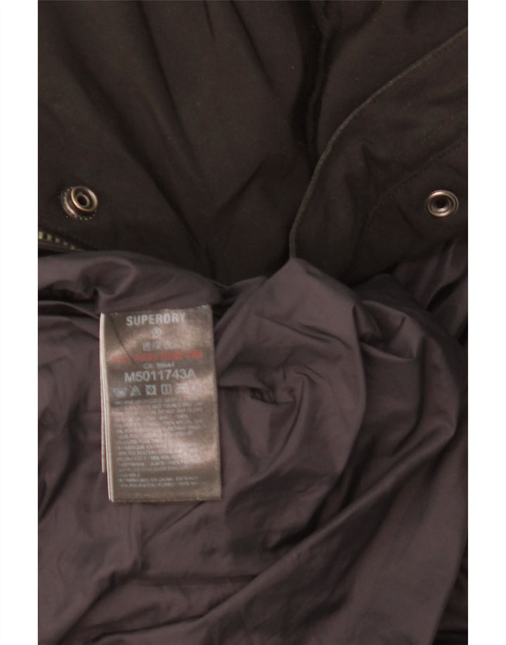 SUPERDRY Мужская утепленная куртка с капюшоном UK 36, маленький черный полиэстер