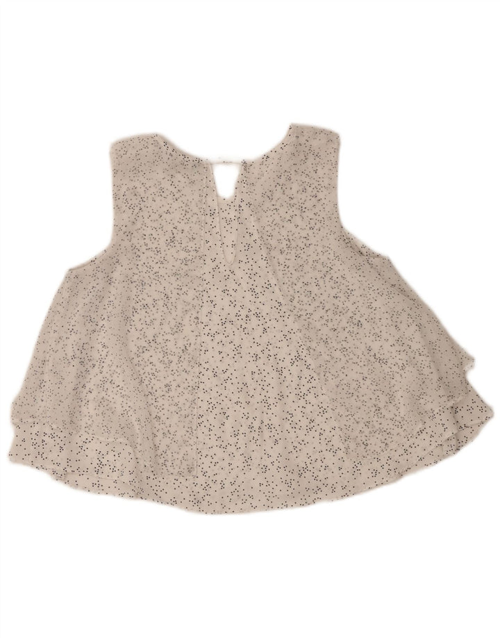 ZARA Womens Crop Sleeveless Blouse Top UK 12 Medium White Spotted