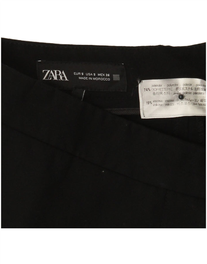 ZARA Женские брюки Bootcut, маленькие W26 L32, черные, полиэстер