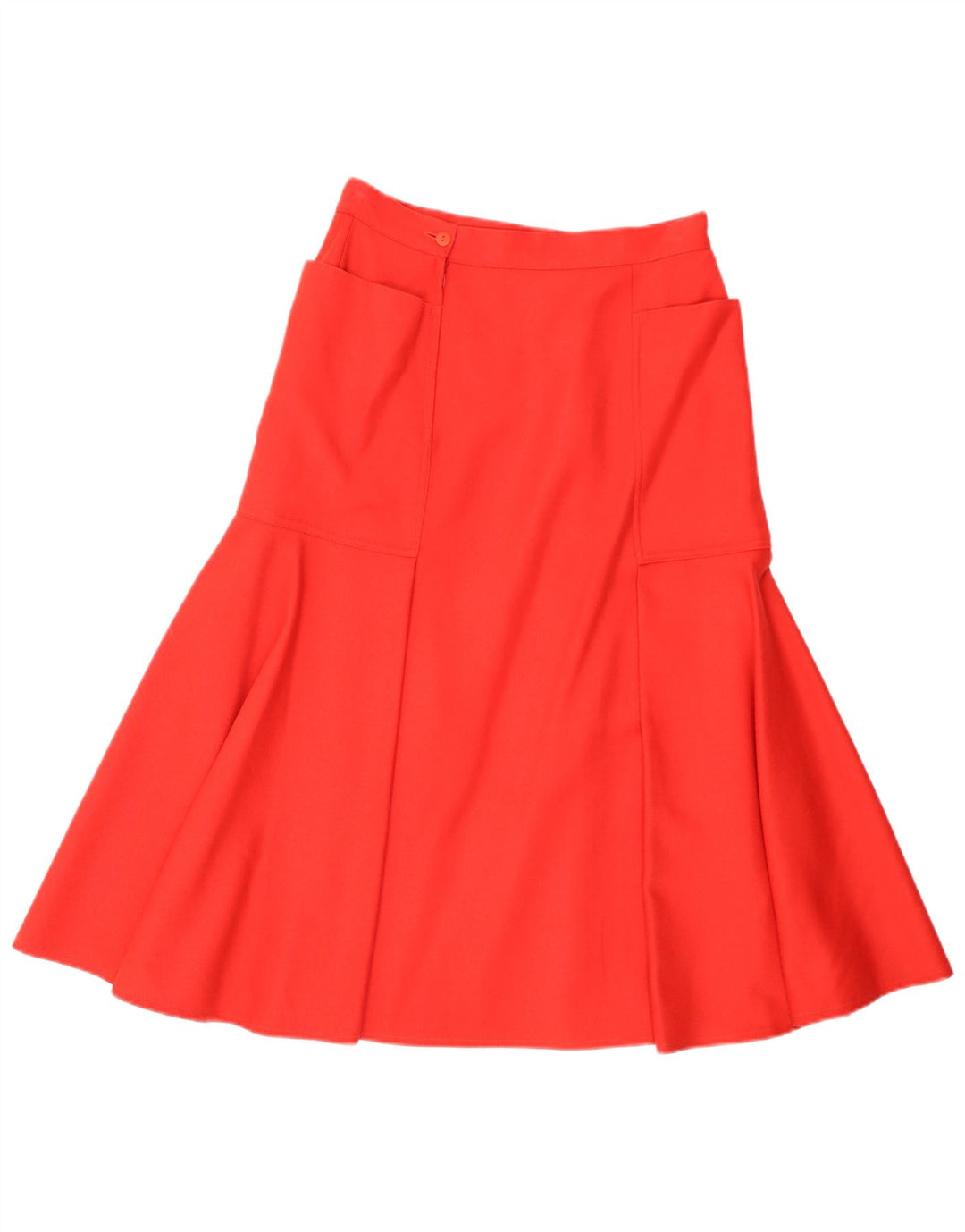 Винтажная женская юбка-трапеция IT 44 Medium W28 Красная шерсть из натуральной шерсти