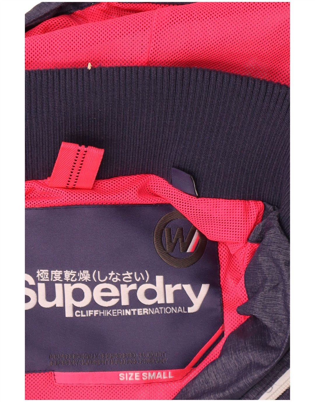 Женская дождевик с капюшоном Superdry UK 10, маленький темно-синий, нейлон