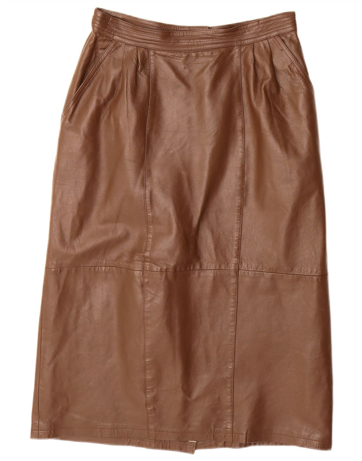 Юбка-карандаш женская VINTAGE IT 40, маленькая W28, коричневая кожа