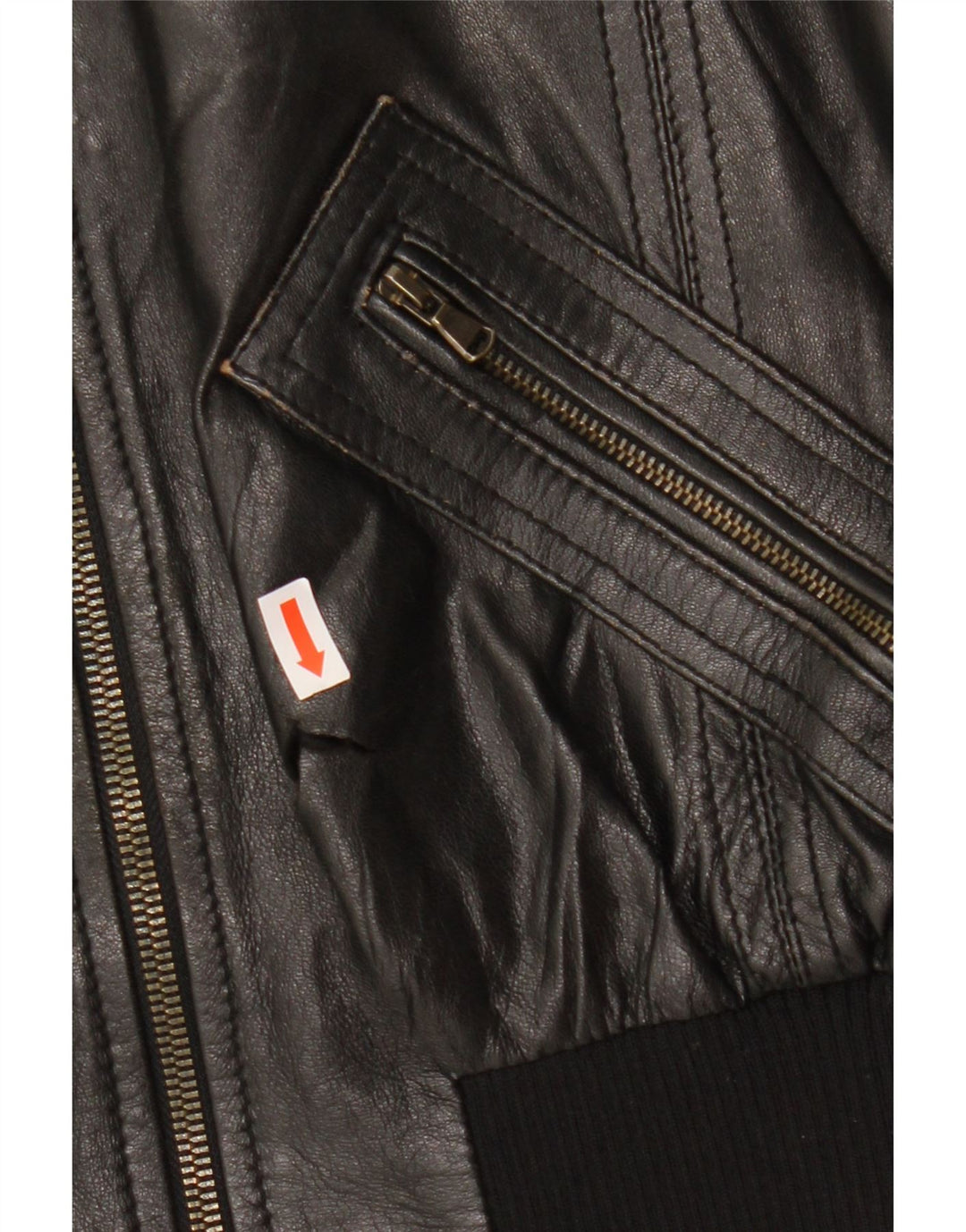 Женская укороченная кожаная куртка-бомбер CINTI IT 46, большая черная кожа