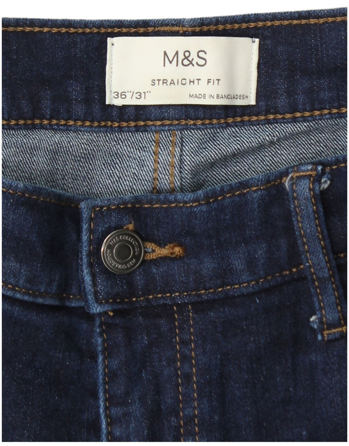 Мужские прямые джинсы Marks & Spencer W36 L31 темно-синие