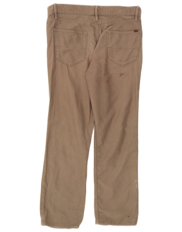 Marks & Spencer Mens Regular Fit Casual Trousers W34 L29 Beige Cotton