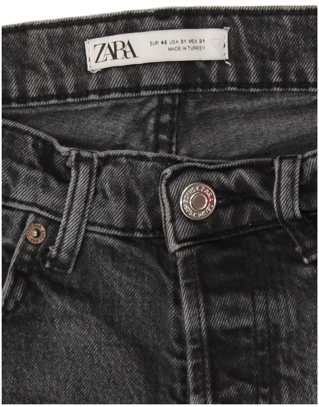 Женские прямые джинсы Zara EU 40 Medium W30 L27 Серый хлопок