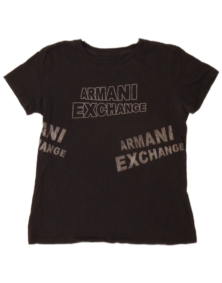 Женская футболка с рисунком Armani Exchange Top UK 14 Medium Black