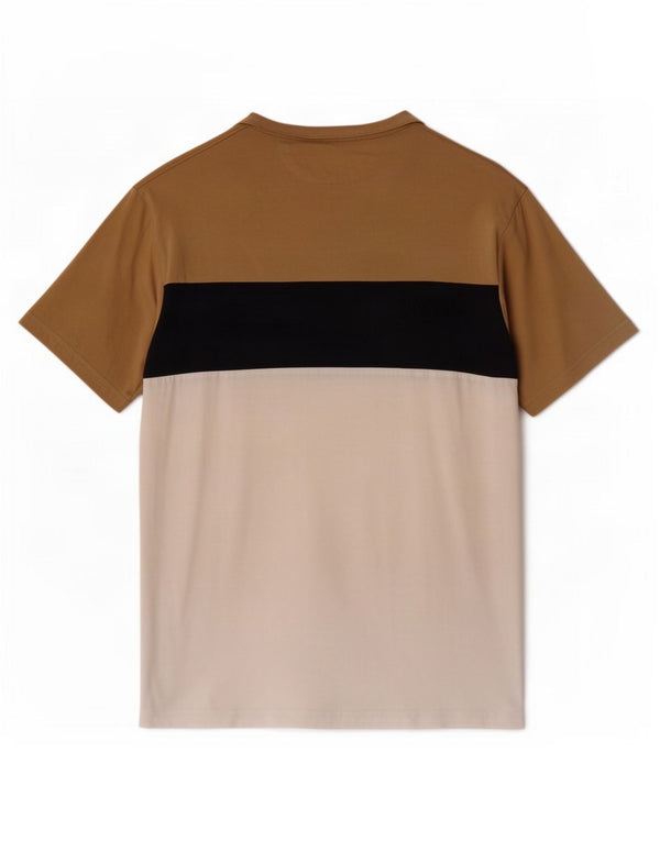 Мужская футболка Zara Top Medium Бежевый хлопок с цветными блоками
