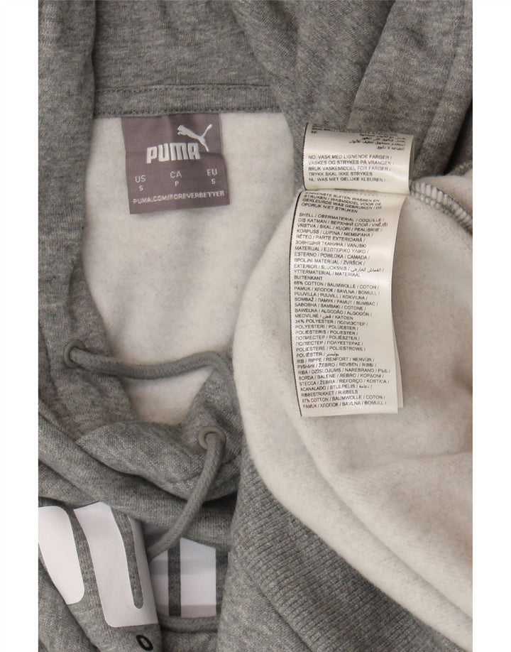 Мужской джемпер с капюшоном Puma, маленький серый, хлопковый