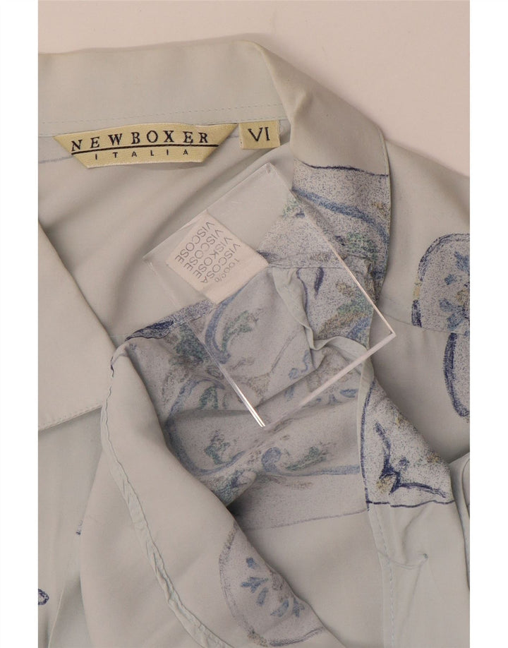 Рубашка мужская VINTAGE XL синяя из вискозы с геометрическим узором