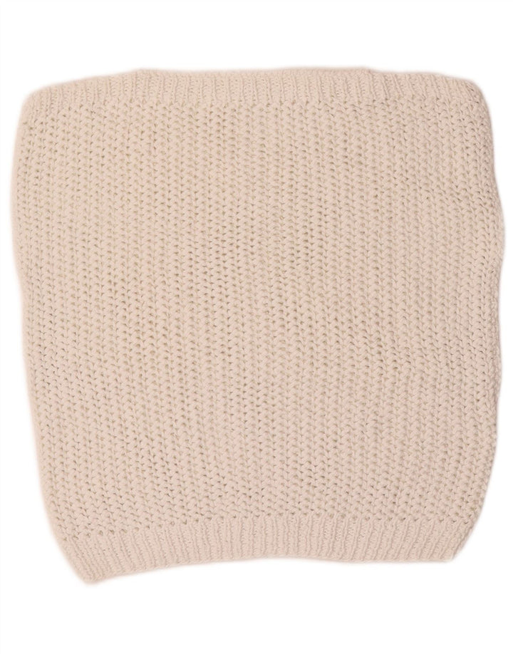 Винтажный женский укороченный жилет крючком без рукавов UK 12, средний белый цвет