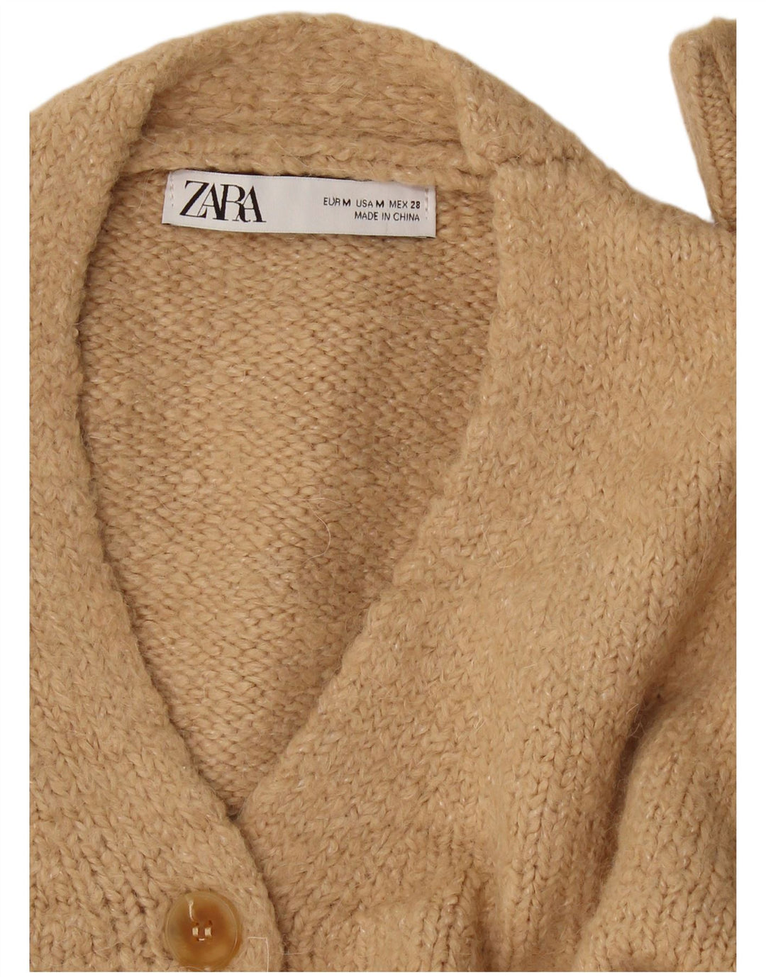 Женский укороченный кардиган Zara UK 14, средний бежевый
