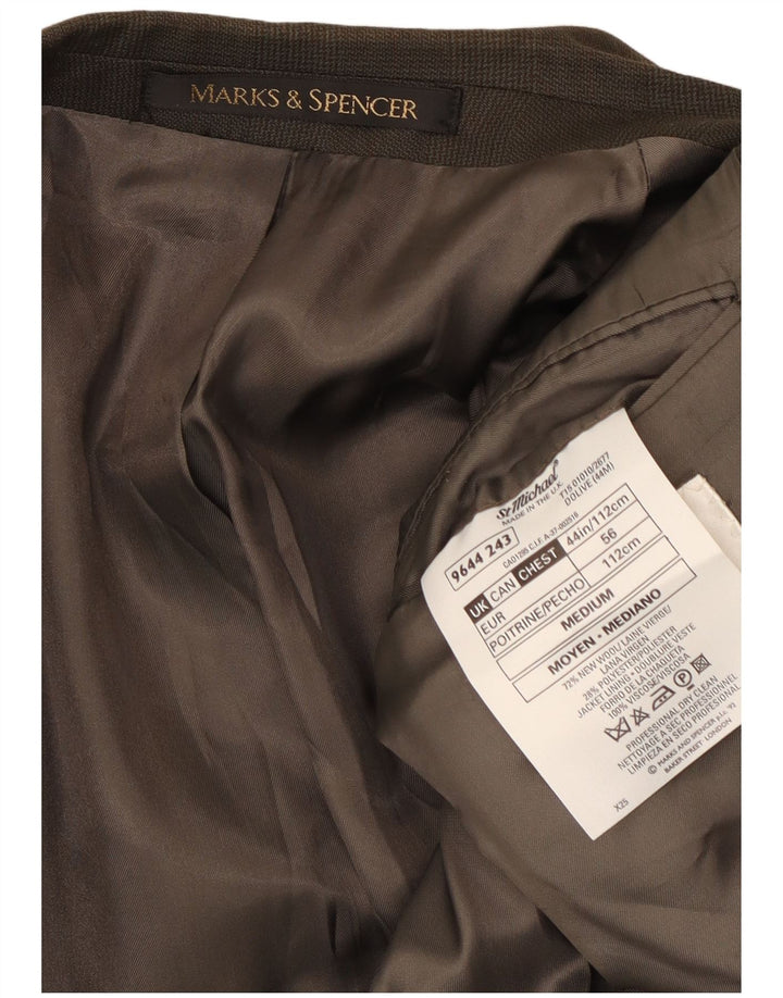 Мужской двубортный пиджак Marks & Spencer UK 44 XL в зеленую клетку