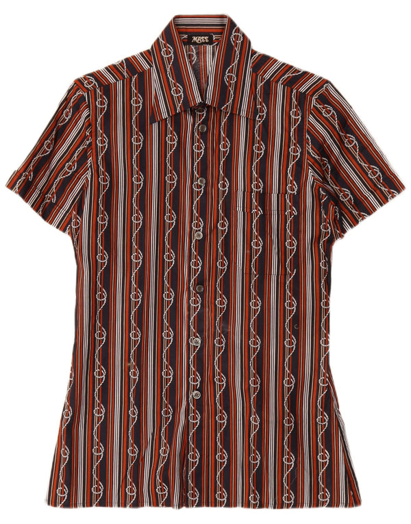 Мужская рубашка Mass с коротким рукавом, размер 15 1/2 39, средняя черная полоска