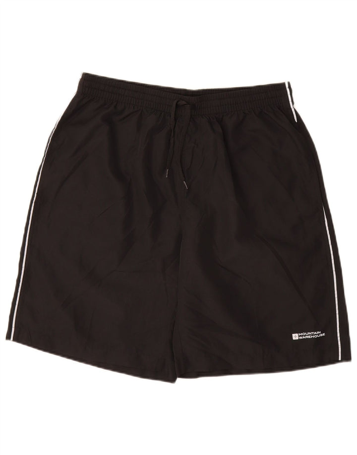 MOUNTAIN WAREHOUSE Мужские спортивные шорты из полиэстера среднего размера, черные
