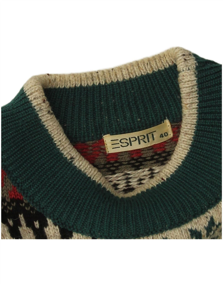 Женский джемпер с круглым вырезом Esprit EU 40, средний разноцветный жаккардовый остров