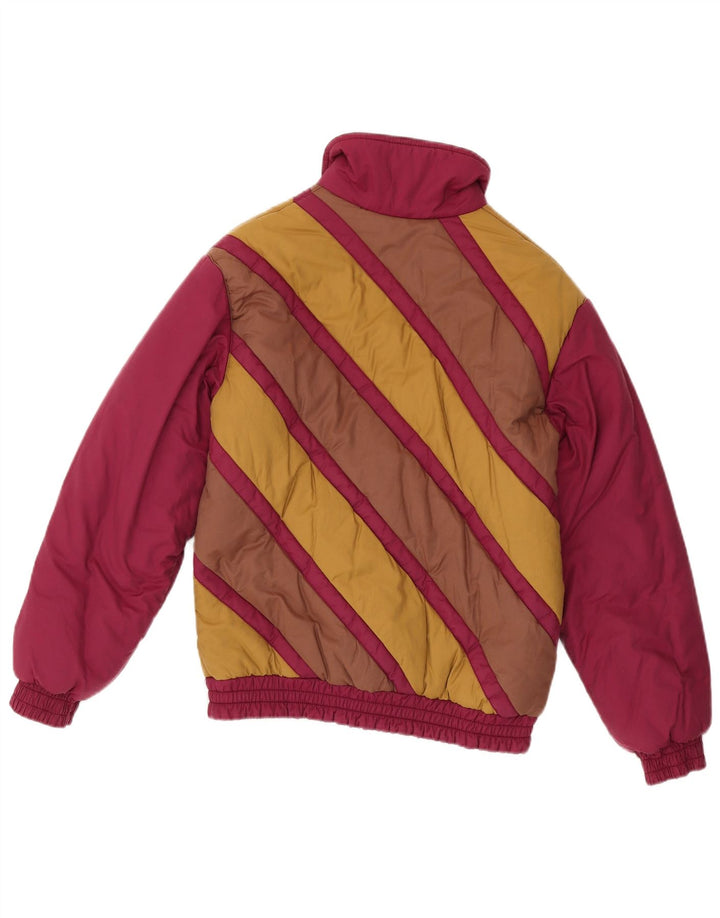 Женская стеганая куртка Ellesse EU 40, средний бордовый хлопок с цветными блоками