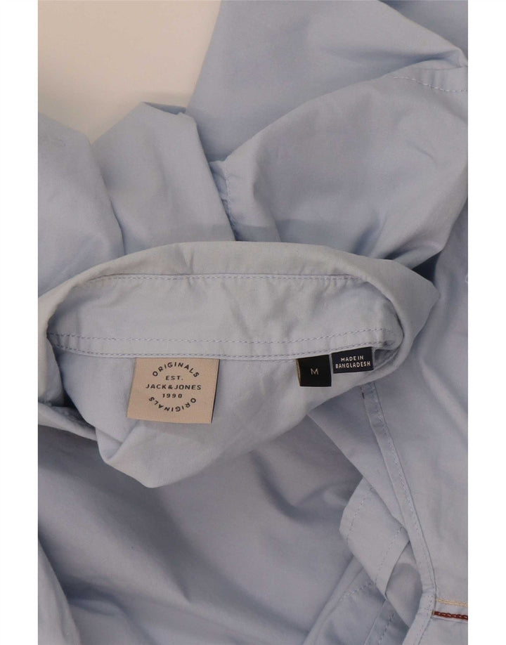 Мужская рубашка Jack & Jones из хлопка среднего синего цвета