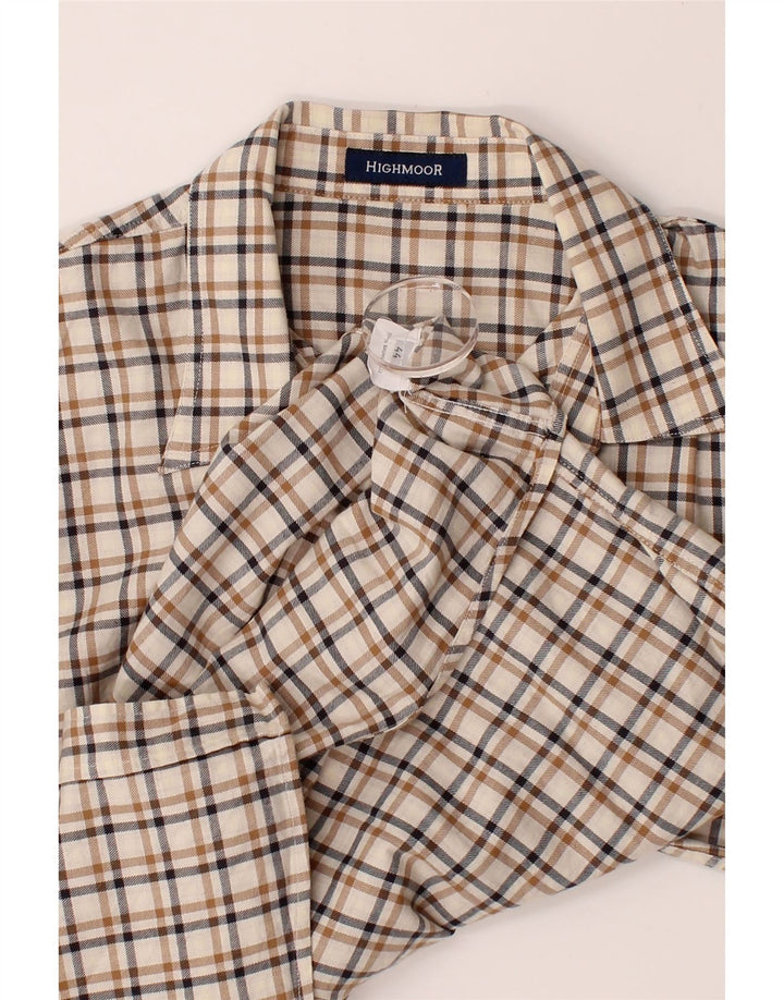 HIGHMOOR Womens Shirt EU 44 XL Beige Check Cotton Vintage Highmoor and Second-Hand Highmoor from Messina Hembry 