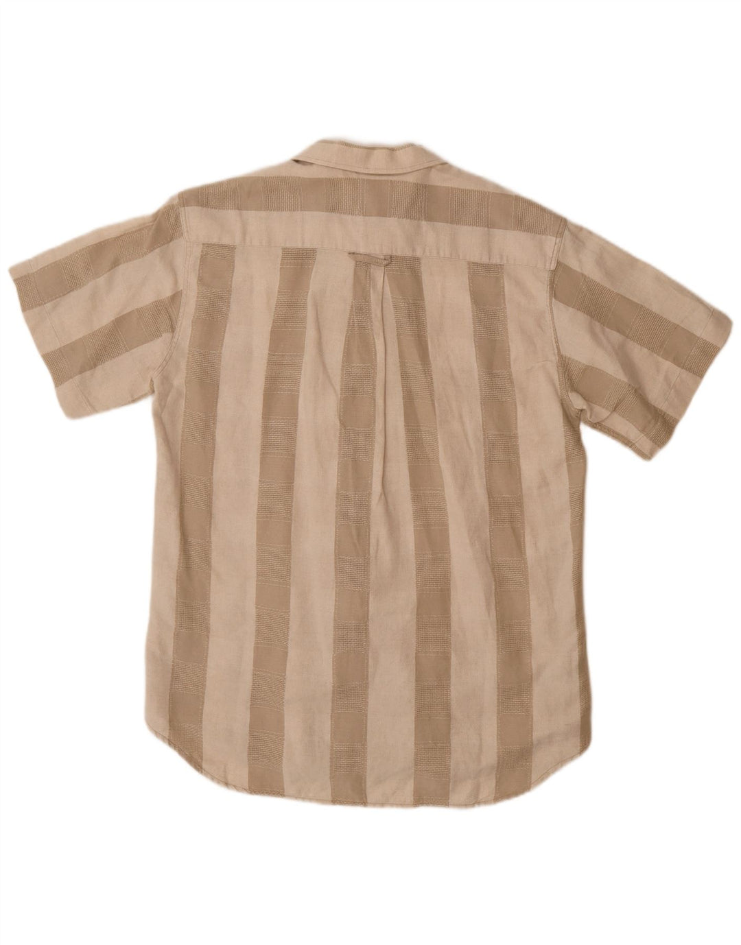 Мужская рубашка с коротким рукавом WALBUSCH, размер 39/40, средний размер, бежевая полоска, льняная ткань