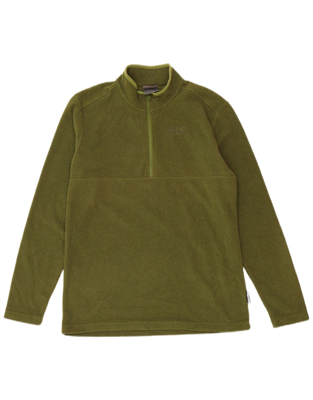JACK WOLFSKIN Mens Zip Neck Fleece Jumper Medium Green Polyester