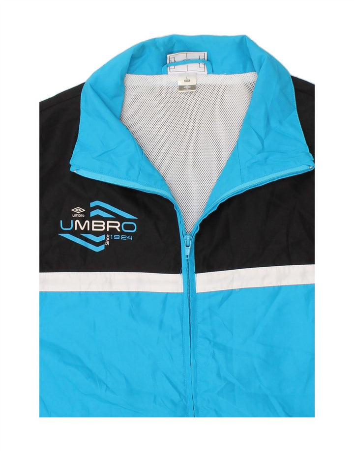 UMBRO Mens Tracksuit Top Jacket Large Blue Colourblock Polyester Vintage Umbro and Second-Hand Umbro from Messina Hembry 