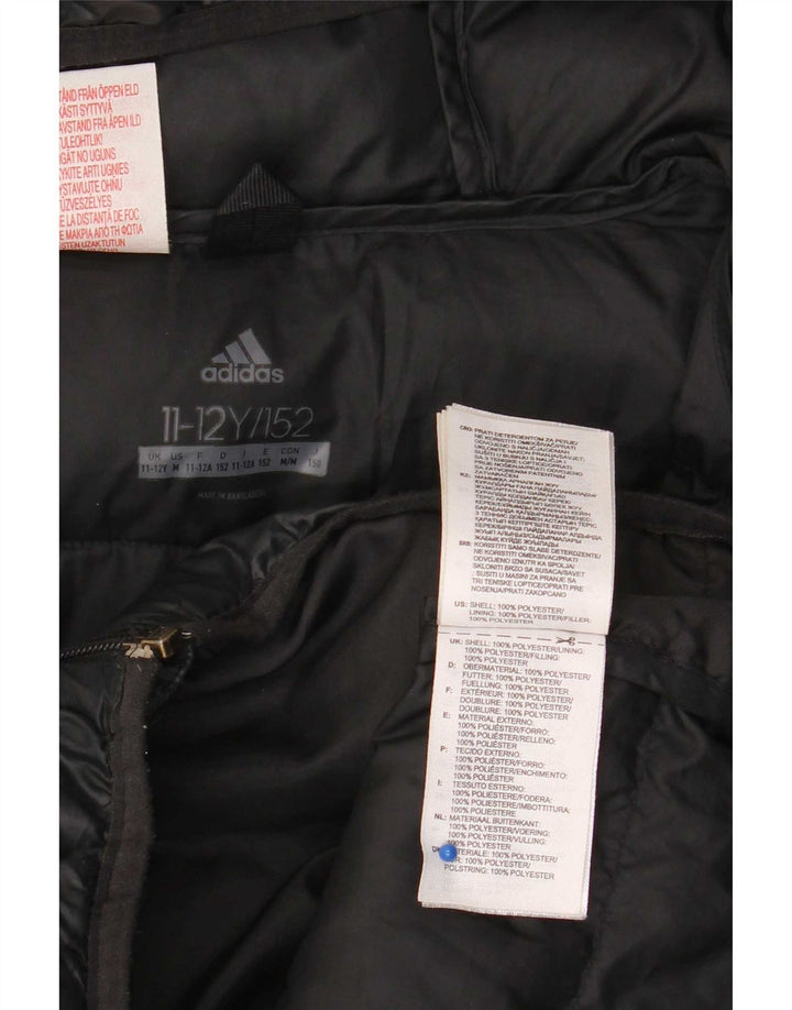 Утепленная куртка Adidas с капюшоном для мальчиков 11-12 лет, черный полиэстер