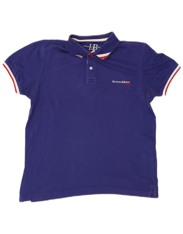 Harmont & Blaine Mens Polo Shirt Small Blue Cotton