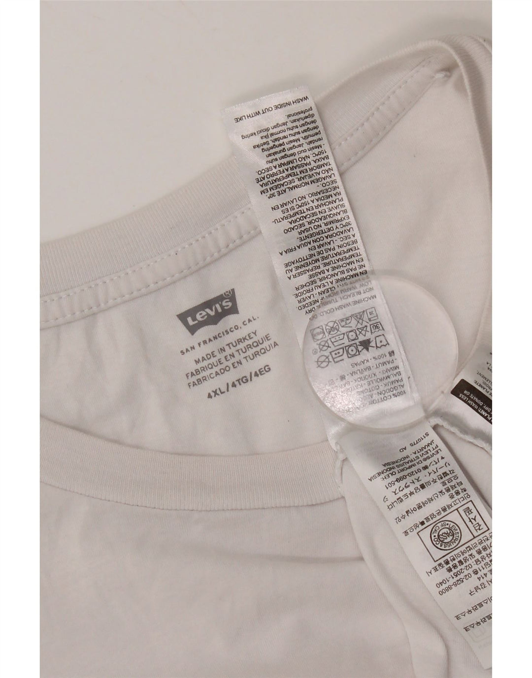Мужская футболка с рисунком Levi's, топ 4XL, белый хлопок