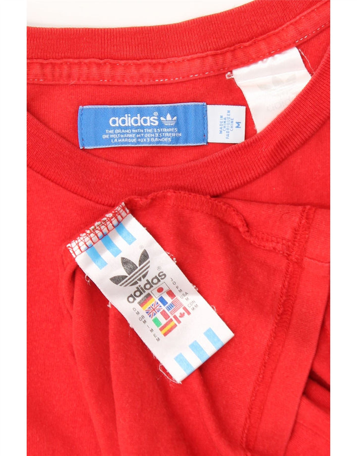 Мужская футболка Adidas с рисунком из хлопка среднего красного цвета