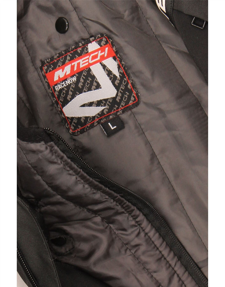 M TECH Womens Graphic Racer Jacket UK 16 Large Black Colourblock Polyester