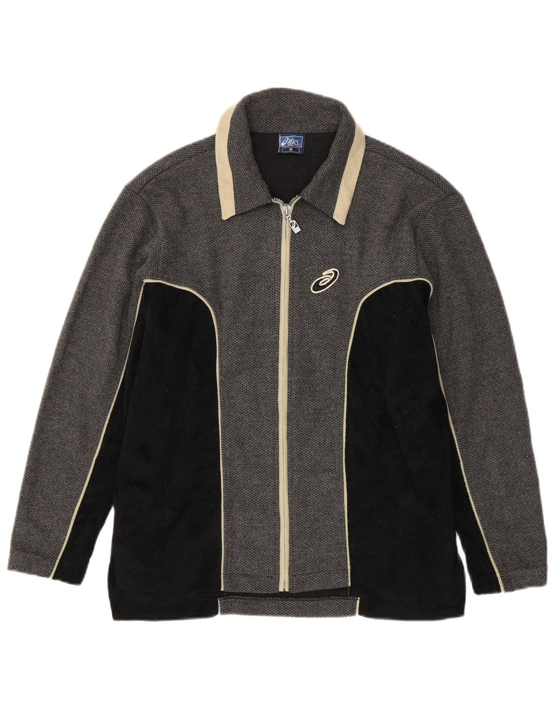 Мужской спортивный костюм ASICS, верхняя куртка среднего серого цвета с цветными блоками