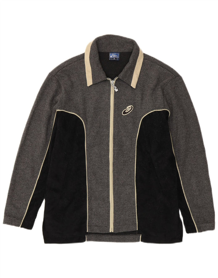 Мужской спортивный костюм ASICS, верхняя куртка среднего серого цвета с цветными блоками