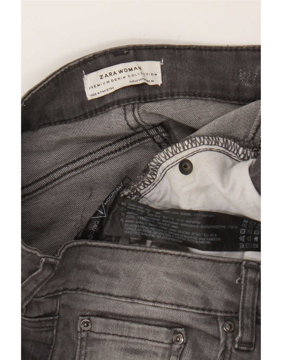 Женские укороченные джинсы Zara EU 40 Medium W30 L25 Серый хлопок